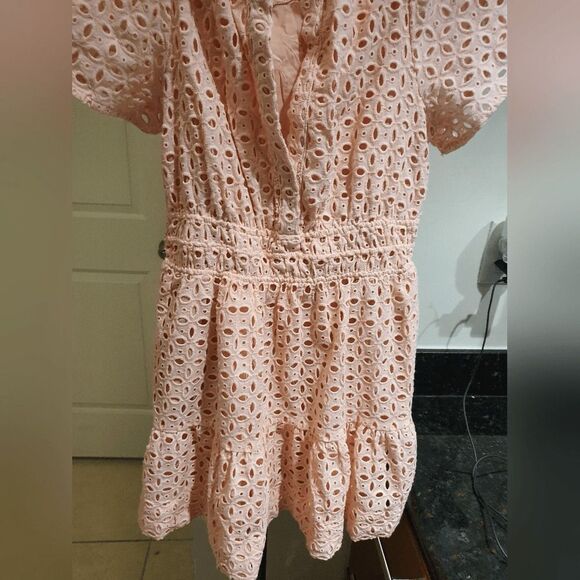 Anthropologie | The Somerset Mini Dress: Eyelet Edition in Pink - Size Small - Picture 4 of 10